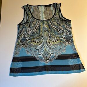 ANA Womans Sleeveless Shirt
Top Blouse Blue Size Small
Sheer Soft Girl